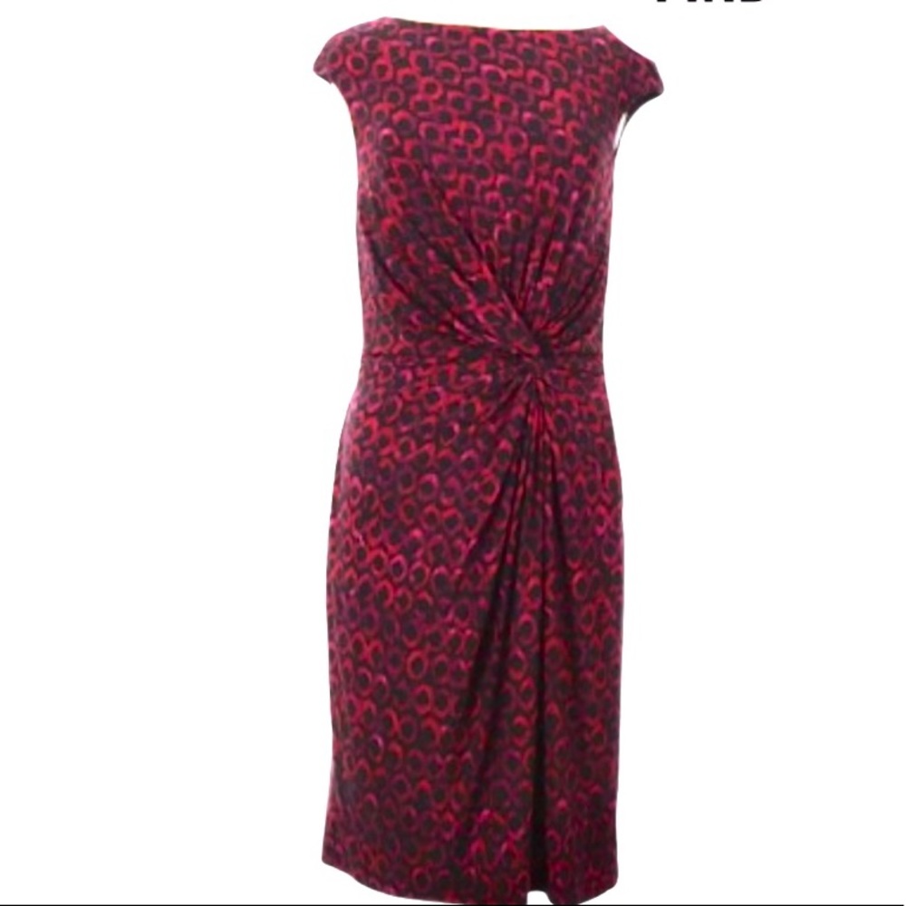 Ralph Lauren twist front sheath jersey print dress